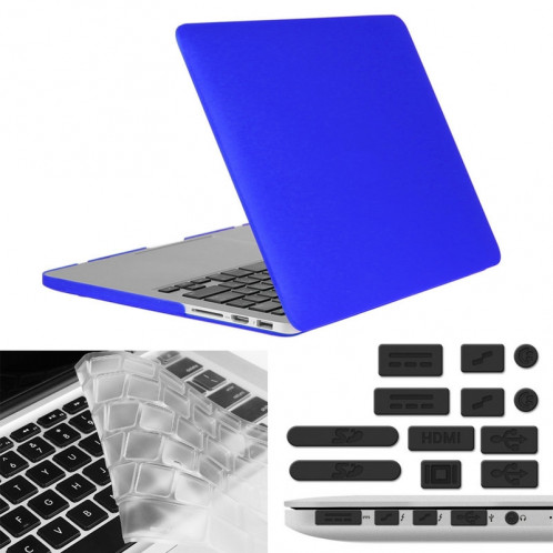 ENKAY pour Macbook Pro Retina 15,4 pouces (version US) / A1398 Hat-Prince 3 en 1 Coque de protection en plastique dur avec protection de clavier et prise de poussière de port (bleu foncé) SE910D812-010