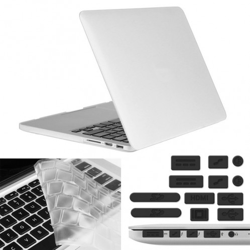 ENKAY pour Macbook Pro Retina 15,4 pouces (version US) / A1398 Hat-Prince 3 en 1 Coque de protection en plastique dur avec protection de clavier et prise de poussière de port (blanc) SE910W1960-010