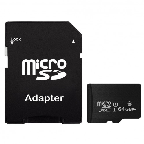 Carte mémoire Micro SD (TF) 64 Go haute vitesse de classe 10 de Taiwan, écriture: 8mb / s, lecture: 12mb / s (capacité réelle de 100%) (Noir) SH81351372-06