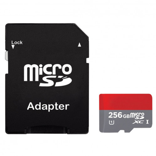 Carte mémoire 256 Go haute vitesse classe TF / Micro SDHC UHS-1 (U1), écriture: 15 Mo / s, lecture: 30 Mo / s (capacité réelle à 100%) SH8164991-06