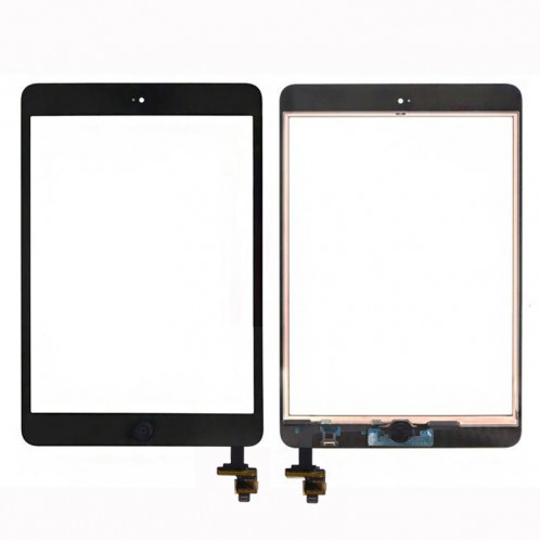 Écran tactile en verre de numériseur + Puce IC + Assemblage de contrôle Flex pour iPad mini et iPad mini 2 (Noir) SH07341169-05