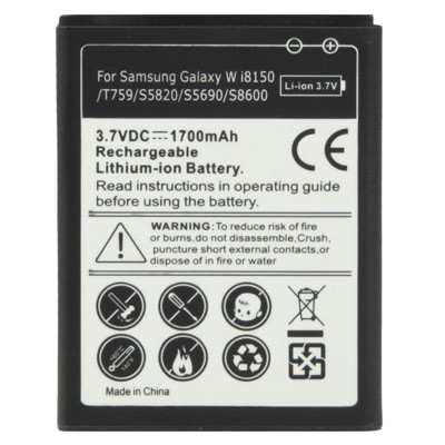 Batterie 1700mAh pour Galaxy W i8150 / T759 / S5820 / S5690 / S8600 SH0442518-04