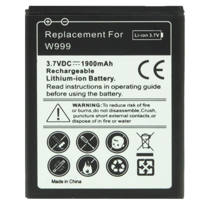 1900mAh Batterie de remplacement pour Samsung W999 SH447L14-04