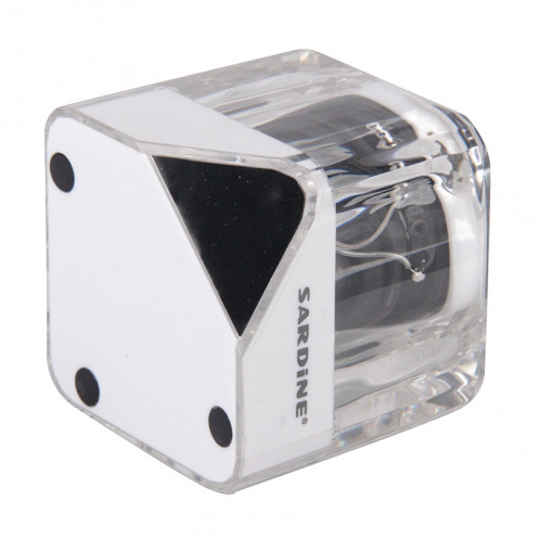 Haut-parleur Bluetooth multifonction sans fil SARDiNE B5 Crystal Case, avec micro et LED, prise en charge des appels mains libres et Bluetooth TWS (blanc) SS560W532-013