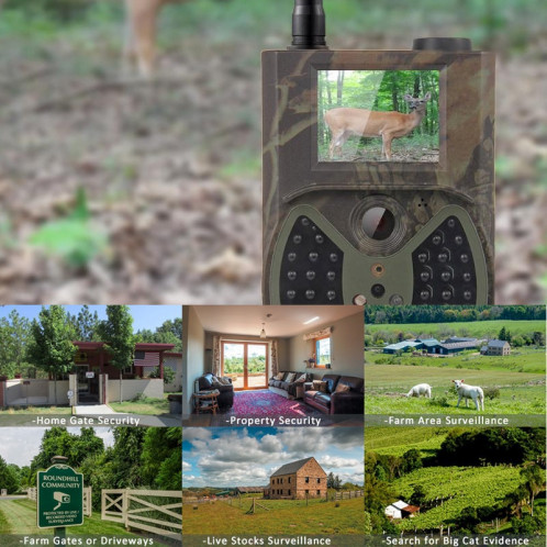 HC300M 2,0 pouces LCD 12MP étanche IP54 IR Night Vision sécurité chasse Chasse Trail caméra avec fonction MMS SH01061781-010