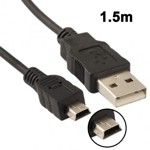 Câble USB 2.0 AM à Mini 5 broches USB, Longueur: 1.5m (Noir) SC1162603-03