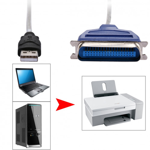 Câble adaptateur d'imprimante haute qualité USB 2.0 à parallèle 1284 36 broches, longueur de câble: environ 1 m (vert) SC130A1207-04