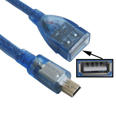 Câble USB 2.0 AF TO mini 5 broches, Longueur: 25cm SC01361376-03