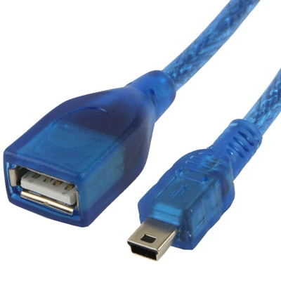 Mini câble adaptateur AF OTG AF à USB 2.0 à 5 broches, longueur: 22 cm (bleu) SH17721300-03