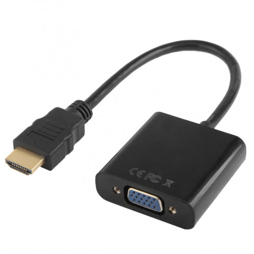 24cm Full HD 1080P HDMI vers VGA + câble de sortie audio pour ordinateur / DVD / décodeur numérique / ordinateur portable / téléphone portable / lecteur multimédia (noir) SH02051224-06