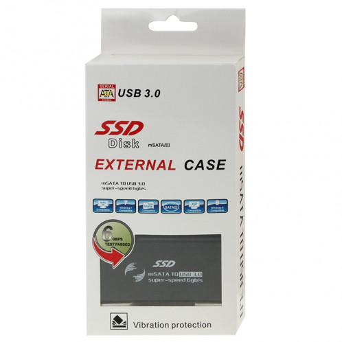 Disque dur SSD 6 Go / s mSATA à disque dur USB 3.0 (Noir) S6244B769-010