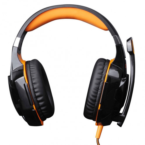 CHAQUE G2000 Casque stéréo de jeu de basse avec micro et LED pour ordinateur, Longueur de câble: 2.2m (Orange) SE272E1545-021