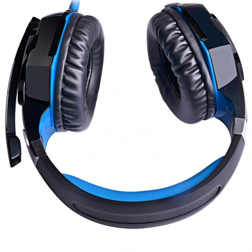 CHAQUE G2000 Casque stéréo de jeu de basse avec micro et LED pour ordinateur, Longueur de câble: 2.2m (Bleu) SE272L1807-021