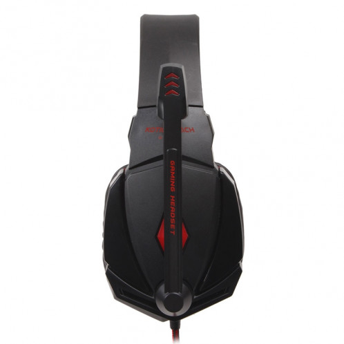 EACH G4000 Casque de jeu stéréo avec contrôle du volume du micro et lumière LED pour ordinateur, longueur de câble: 2,2 m (rouge) SK274R927-018