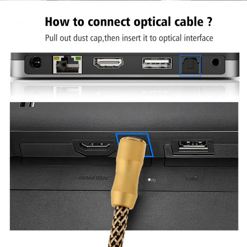 Câble de fibre optique audio numérique de longueur de 2m Toslink M à M, OD: 6.0mm SH03031226-07