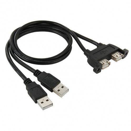 2 USB 2.0 mâle vers 2 ports USB 2.0 femelle avec 2 trous de rallonge, longueur: 50cm S203081173-04