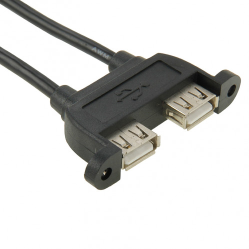 2 USB 2.0 mâle vers 2 ports USB 2.0 femelle avec 2 trous de rallonge, longueur: 50cm S203081173-04