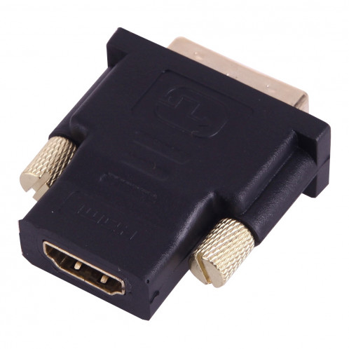 Adaptateur Homme HDMI 19Pin Femelle vers DVI 24 + 1 Pin (Plaqué Or) (Noir) SH03211416-04