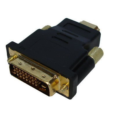Adaptateur HDMI 19 broches mâle vers DVI 24 + 1 broche mâle (plaqué or) (noir) SH03221502-03