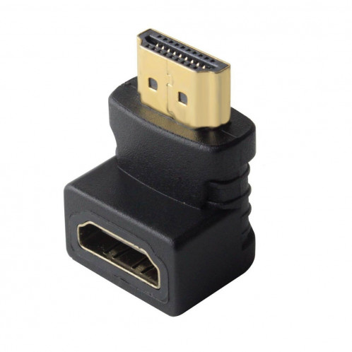 Adaptateur d'angle HDMI 19 broches mâle vers HDMI 19 broches femelle femelle (plaqué or) (noir) SH03311701-04