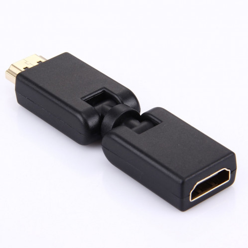 Adaptateur HDMI 19 broches mâle à femelle 360 ​​degrés (plaqué or) (noir) SH03371582-05