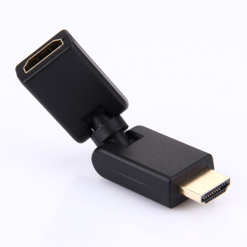 Adaptateur HDMI 19 broches mâle à femelle 360 ​​degrés (plaqué or) (noir) SH03371582-05