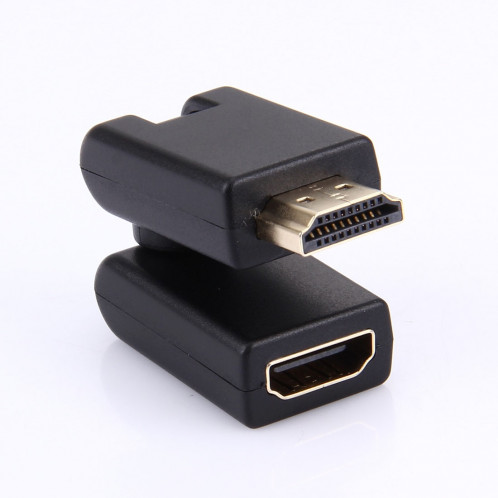Adaptateur HDMI 19 broches mâle à femelle 360 ​​degrés (plaqué or) (noir) SH03371582-05