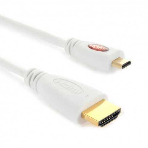Câble Micro HDMI mâle à mâle plaqué or, version 1.4, longueur: 1 m (blanc) SH3492752-04
