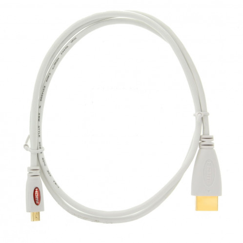 Câble Micro HDMI mâle à mâle plaqué or, version 1.4, longueur: 1 m (blanc) SH3492752-04