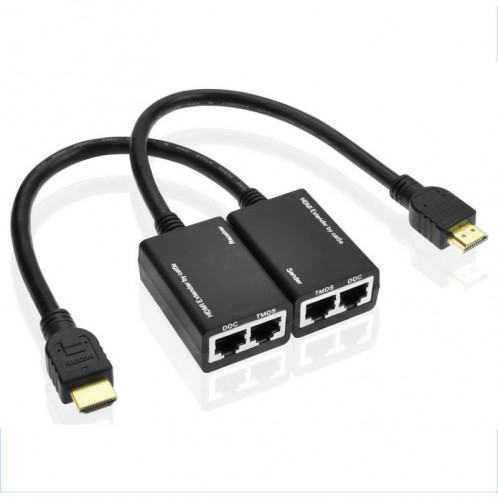 Extendeur HDMI par Cat5e / 6 Câble LAN 30M / 1080P (Noir) SH03621945-06