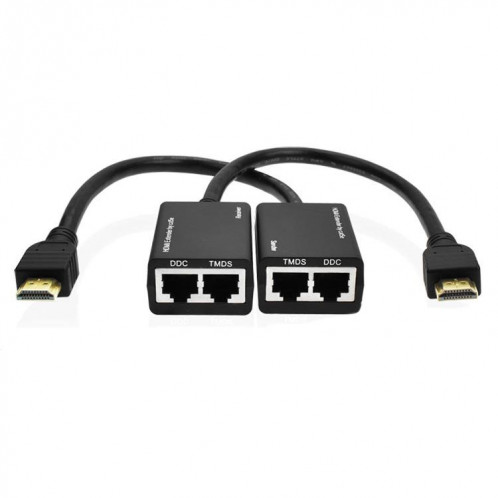 Extendeur HDMI par Cat5e / 6 Câble LAN 30M / 1080P (Noir) SH03621945-06