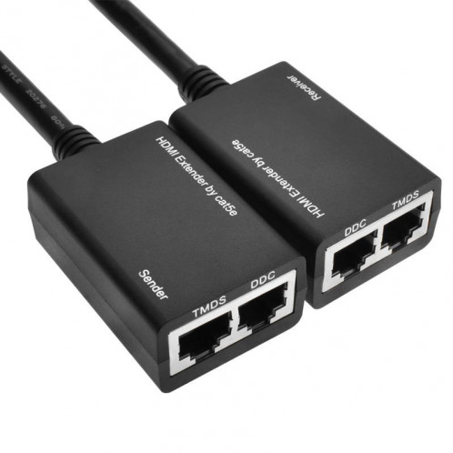 Extendeur HDMI par Cat5e / 6 Câble LAN 30M / 1080P (Noir) SH03621945-06