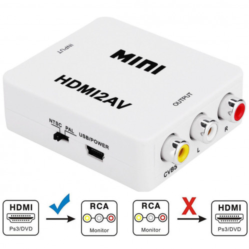 VK-126 MINI Adaptateur Convertisseur Audio HDMI vers CVBS / L + R (Détartreur) (Blanc) SH0399162-07