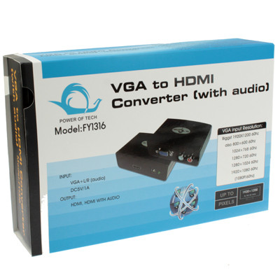 Convertisseur VGA vers HDMI avec audio (FY1316) (Noir) SV0403311-07