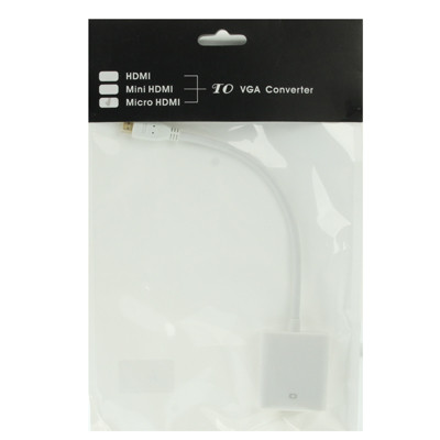Câble adaptateur vidéo micro HDMI mâle vers VGA femelle 22 cm, prise en charge Full HD 1080P SH0405837-04