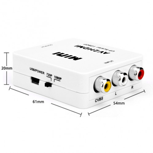 Adaptateur Convertisseur Audio / HDMI Mini CVBS / L + R SH04081709-08