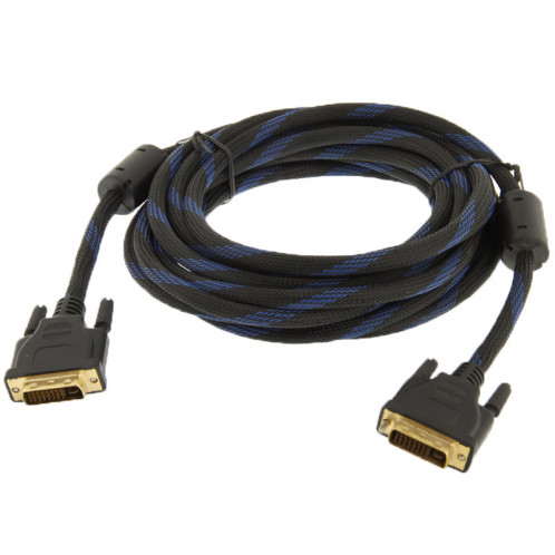 Câble de connexion en nylon DVI-I Dual Link 24 + 5 broches mâle à mâle Câble vidéo M / M, Longueur: 5m SN433B1898-03