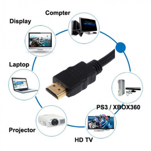 Câble HDMI plaqué Or HDMI 1.4 / Supporte 3D 1.5m CHDMVM1-05