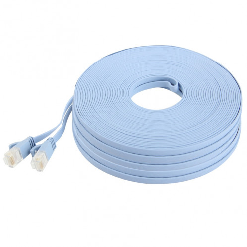 Câble réseau LAN ultra-fin et plat Ethernet CAT6a, longueur: 50 m (bleu bébé) SH71491802-04