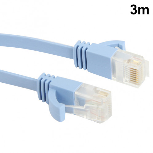Câble réseau réseau Ethernet plat CAT6 extra-plat, longueur: 3 m (bleu bébé) SC714A1576-04