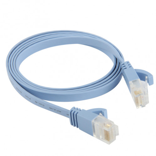 Câble LAN réseau Ethernet plat CAT6 extra-plat, longueur: 1 m (bleu bébé) SC714H1728-04