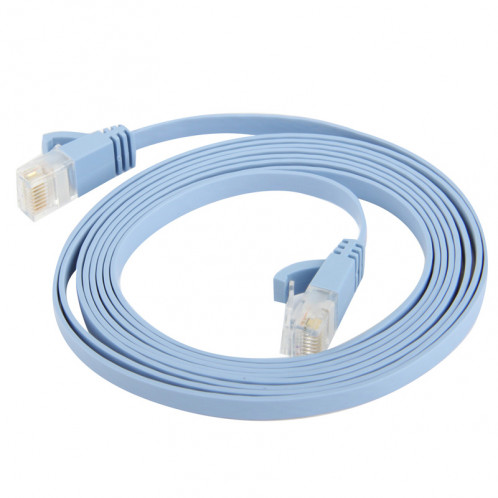 Câble LAN réseau Ethernet plat CAT6 ultra-plat, longueur: 2 m (bleu bébé) SC0714352-04