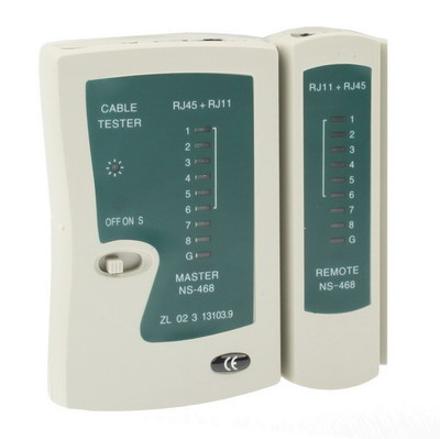 Testeur de câble réseau RJ45 et RJ11 (blanc) SR07201124-09