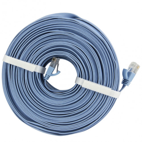 Câble LAN de réseau Ethernet ultra-fin et plat CAT6, longueur: 50 m (bleu) SH73921837-04