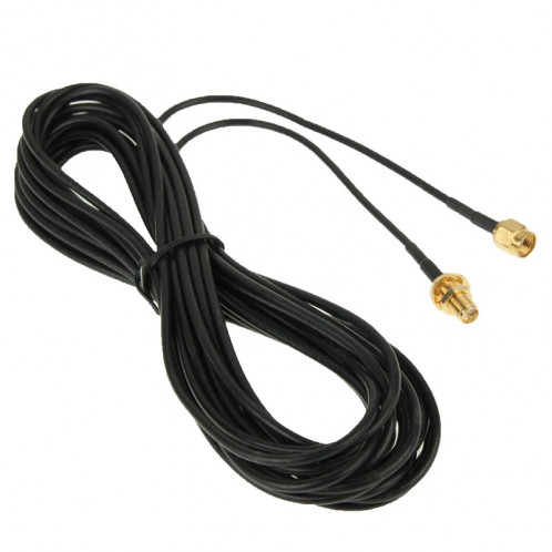 2.4GHz sans fil RP-SMA mâle à femelle (178 antenne haute fréquence câble d'extension), longueur: 6m (noir) S2082077-04