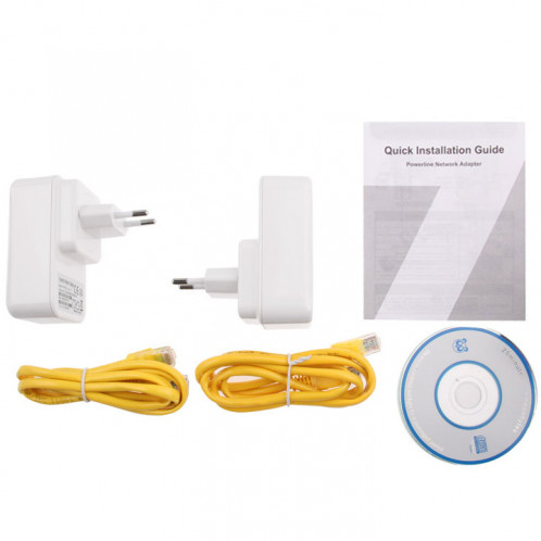 2 ponts PCS 500Mbps Powerline réseau Ethernet mini pont Homeplug, 7HP150, (blanc) SH0843728-06