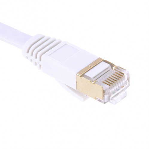 Câble LAN plat ultra-mince de réseau Ethernet de tête de CAT7 à grande vitesse 10Gbps plaqué par or de 20m SH879G803-03