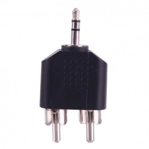 2x RCA Mâle à 3.5mm Mâle Jack Audio Y Adaptateur (Noir) S209691595-03