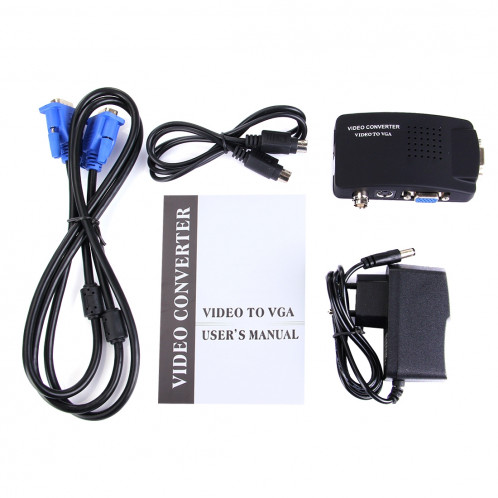 Convertisseur vidéo BNC / S-Video vers VGA (Noir) SB1000105-09