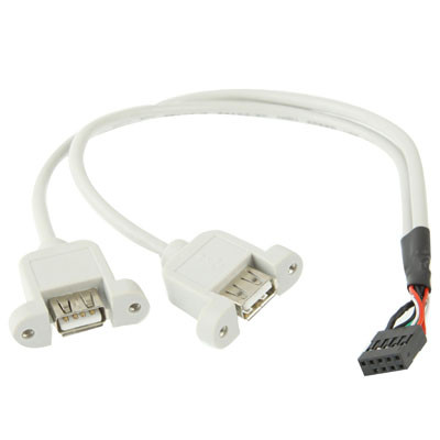 Embase interne à 9 broches vers un câble de montage AF 2x USB 2.0, longueur: 30cm SE10471239-05